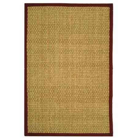 Safavieh Natural Fiber 6 ft. x 9 ft. Power Loomed Medium Rectangle Rug - Natural-Red NF114D-6